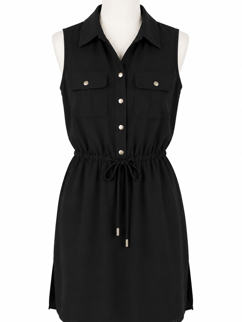 BeBop Black Sleeveless Utility Shirt Dress XL NWOT